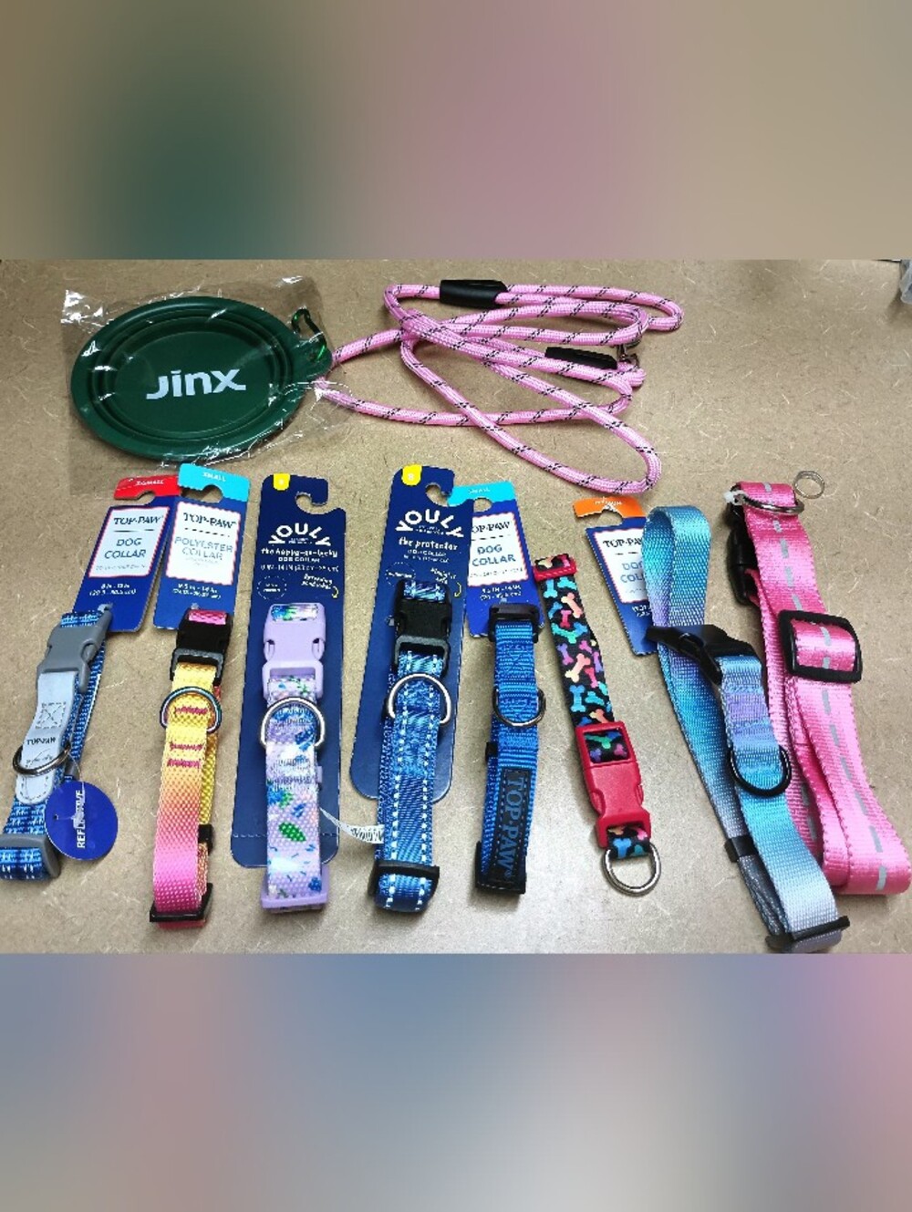 Kids' Pink & Blue Gradient Dog Collar Set by